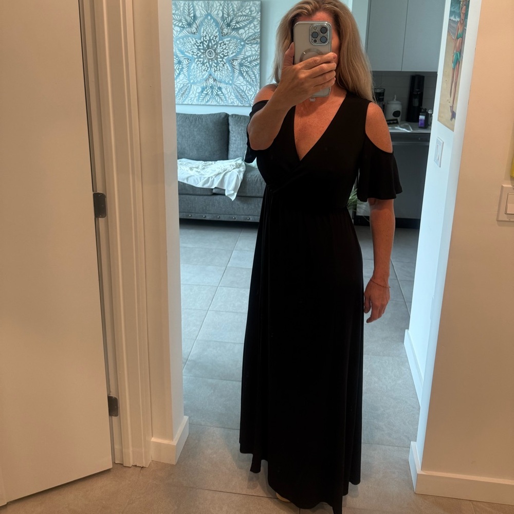 New York & Company Black Cut Out Maxi Dress
